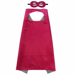 Sydney So Sweet Hot Pink & Silver Superhero Or Princess Reversible Cape & Mask Costume Set Costumes For Kids