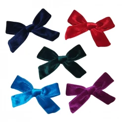 Sydney So Sweet On Wednesday, We Wear Pink 5 Pack Of 4" Classic Colors Velvet Bow For Girls Baby Or Toddler
