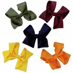 Sydney So Sweet 5 Pack Of 4.5" Grosgrain Fall Fun Seasonal Colors Girls Hair Bows