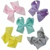 Sydney So Sweet On Wednesday, We Wear Pink 5 Pack Of 4.5" Grosgrain Spring Pastels Seasonal Colors Girls Hair Bows