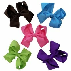 Sydney So Sweet 5 Pack Of 4.5" Grosgrain Summer Brights Seasonal Colors Girls Hair Bows