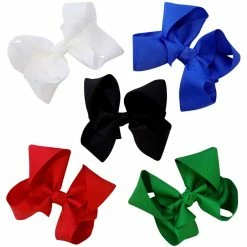 Sydney So Sweet 5 Pack Of 4.5" Grosgrain Winter Classics Seasonal Colors Girls Hair Bows