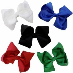Sydney So Sweet 5 Pack Of 6" Grosgrain Winter Classics Seasonal Colors Girls Hair Bows Baseball