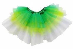 Sydney So Sweet Green, Lime, White 6 Layer Tutu Skirt Costume For Girls, Women, Plus St. Patrick's Day