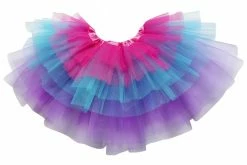 Sydney So Sweet Hot Pink, Neon Blue, Purple 6 Layer Tutu Skirt Costume For Girls, Women, Plus
