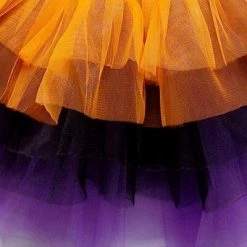 Sydney So Sweet Orange, Black & Purple 6 Layer Tutu Skirt Costume For Girls, Women, Plus