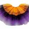 Sydney So Sweet Orange, Black & Purple 6 Layer Tutu Skirt Costume For Girls, Women, Plus