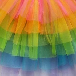 Sydney So Sweet Tutu & Costume Shop Neon Rainbow 6 Layer Tutu Skirt Costume For Girls, Women, Plus