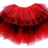 Sydney So Sweet Red And Black 6 Layer Tutu Skirt Ladybug Costume For Girls, Women, Plus