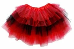 Sydney So Sweet Red And Black 6 Layer Tutu Skirt Ladybug Costume For Girls, Women, Plus