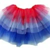 Sydney So Sweet Red, White, Blue 6 Layer Tutu Skirt Patriotic Costume For Girls, Women, Plus