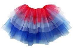 Sydney So Sweet Red, White, Blue 6 Layer Tutu Skirt Patriotic Costume For Girls, Women, Plus