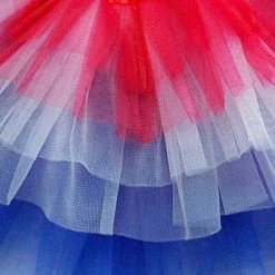 Sydney So Sweet Red, White, Blue 6 Layer Tutu Skirt Patriotic Costume For Girls, Women, Plus