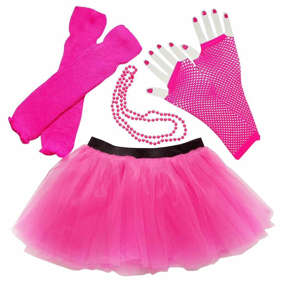 Sydney So Sweet 80s Costume For Teens Or Women In Neon Hot Pink With Tutu & Accessories On Wednesday, We Wear Pink 1 Sydney So Sweet 80s Costume For Teens Or Women In Neon Hot Pink With Tutu & Accessories On Wednesday, We Wear Pink