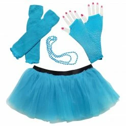 Sydney So Sweet 80s Costume For Teens Or Women In Neon Blue With Tutu & Accessories 80s Outfits
