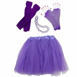 Sydney So Sweet Tutu & Costume Shop 80s Outfits For Women In Neon Purple - 4 Piece Costume In Adult & Plus Size