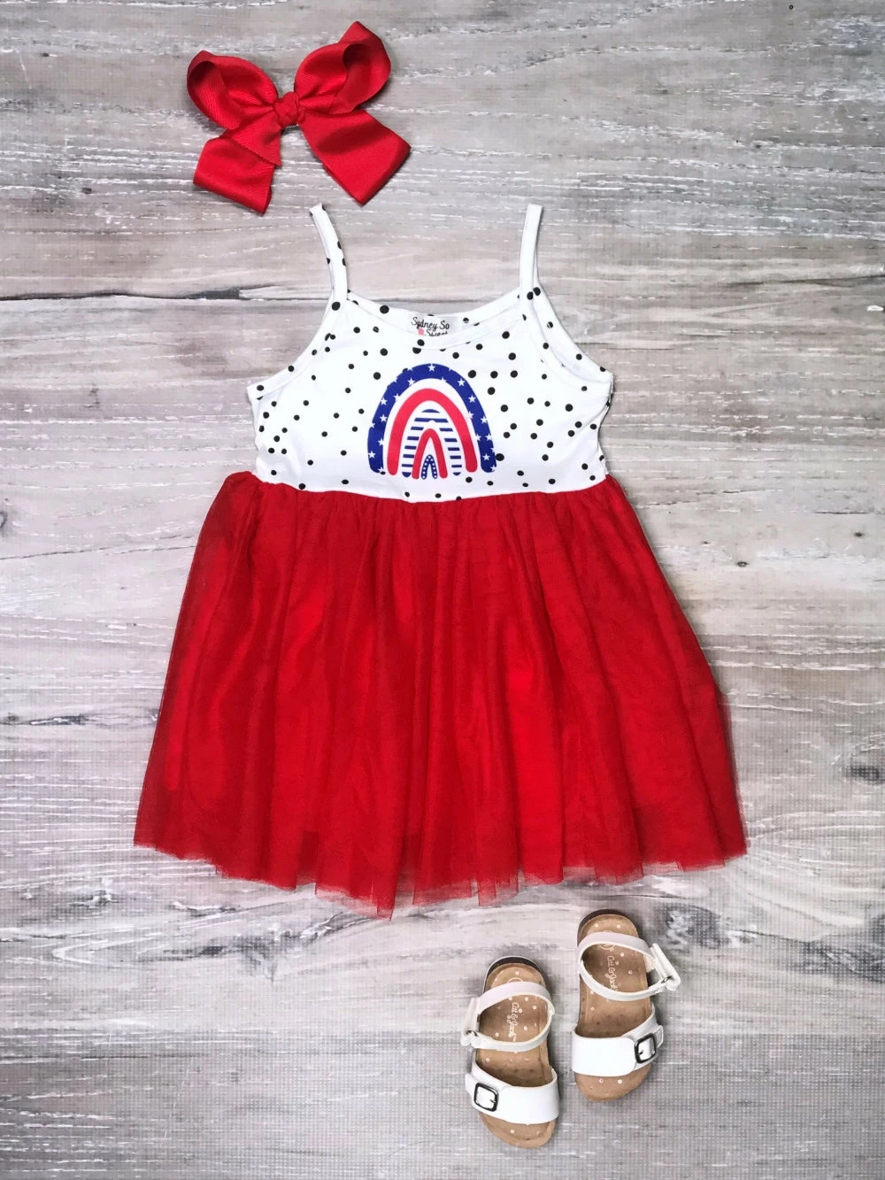Sydney So Sweet New Arrivals American Cutie Boho Rainbow Blue & Red Tulle Chiffon Girls 4th Of July Dress 2 Sydney So Sweet New Arrivals American Cutie Boho Rainbow Blue & Red Tulle Chiffon Girls 4th Of July Dress
