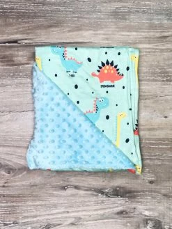 Sydney So Sweet Ancient History Dinosaur Blue Baby Or Toddler Minky Dot Blanket