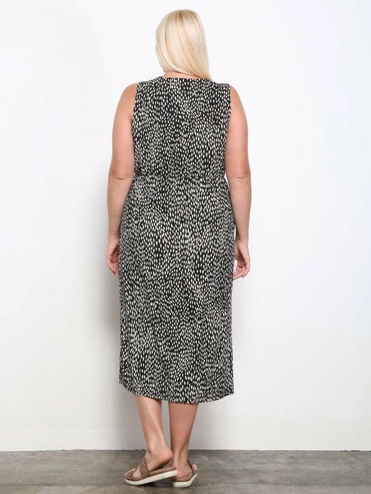 Sydney So Sweet Animal Print Drape Pocket Sleeveless Women's Plus Size Dress 3 Sydney So Sweet Animal Print Drape Pocket Sleeveless Women's Plus Size Dress