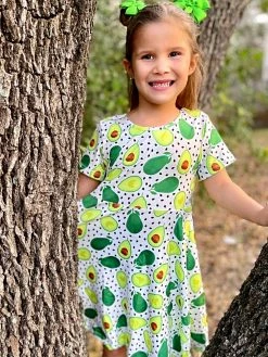 Sydney So Sweet You've Guac To Be Kidding Me Avocado Girls Skater Dress