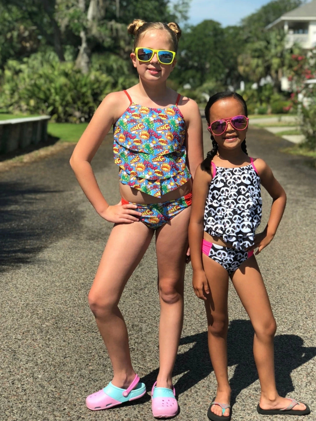 Sydney So Sweet Panda Party Girls Two Piece Tiered Tankini Swimsuit 3 Sydney So Sweet Panda Party Girls Two Piece Tiered Tankini Swimsuit