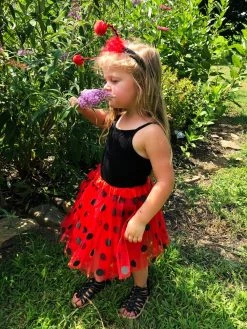 Sydney So Sweet Costumes For Kids Girls Ladybug Costume - Complete Kids Costume Set With Polka Dot Tutu Skirt & Antenna Headband