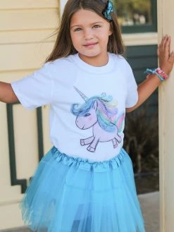 Sydney So Sweet Light Blue Tutu Skirt - Kids Size 3-Layer Tulle Basic Ballet Dance Costume Tutus For Girls