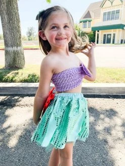 Sydney So Sweet Mom & Me Matching Mermaid Costume Tutu Skirt In Kid, Adult, Or Plus Size