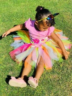Sydney So Sweet Costumes For Kids Unicorn Costume - Pink Rainbow Girls Tutu Skirt & Top Set