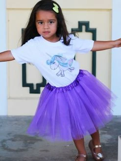 Sydney So Sweet Purple Tutu Skirt - Kids Size 3-Layer Tulle Basic Ballet Dance Costume Tutus For Girls