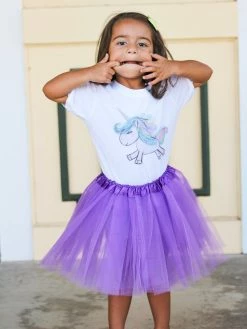 Sydney So Sweet Purple Tutu Skirt - Kids Size 3-Layer Tulle Basic Ballet Dance Costume Tutus For Girls