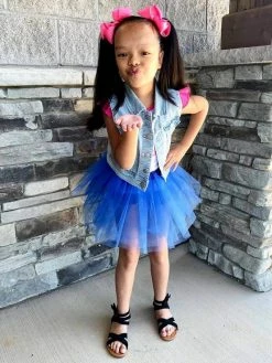 Sydney So Sweet Royal Blue Tutu Skirt - Kids Size 3-Layer Tulle Basic Ballet Dance Costume Tutus For Girls Patriotic