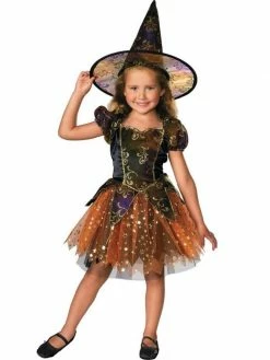 Sydney So Sweet Girls Witch Costume, Sparkle Glam Deluxe Halloween Dress Up