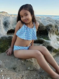 Sydney So Sweet Cactus Cute Girls' Swim Two Piece Flounce Bikini Swimsuit