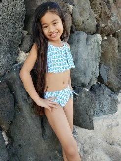 Sydney So Sweet Cactus Cute Girls' Swim Two Piece Flounce Bikini Swimsuit