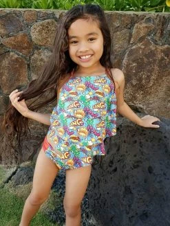Sydney So Sweet Comic Book Super Hero Girls Swim Two Piece Tiered Tankini Swimsuit