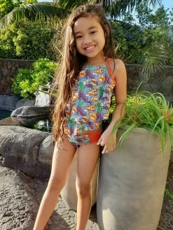 Sydney So Sweet Comic Book Super Hero Girls Swim Two Piece Tiered Tankini Swimsuit