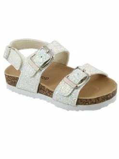 Sydney So Sweet Toddler, Girls Backstrap Birky Sandals, White Glitter Footwear