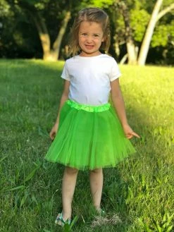 Sydney So Sweet Lime Green Tutu Skirt - Kids Size 3-Layer Tulle Basic Ballet Dance Costume Tutus For Girls St. Patrick's Day