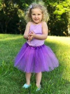 Sydney So Sweet Purple Tutu Skirt - Kids Size 3-Layer Tulle Basic Ballet Dance Costume Tutus For Girls