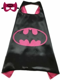 Sydney So Sweet Super Hero Pink Bat Girl Cape & Mask Set Costume For Adults