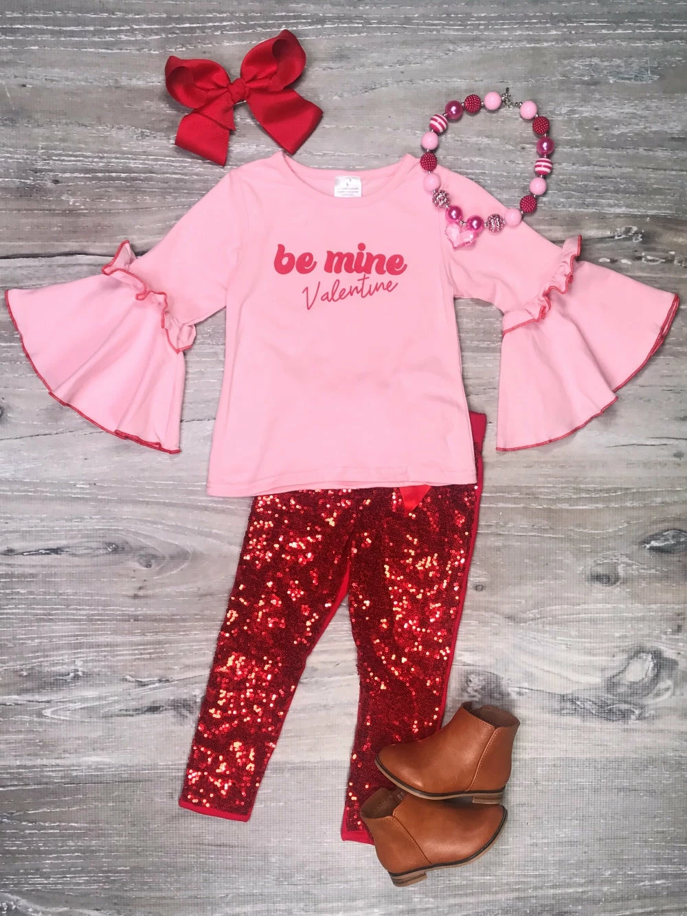 Sydney So Sweet Be Mine Valentine Pink Sequin Girls Valentine's Day Outfit 2 Piece Pants Outfits 1 Sydney So Sweet Be Mine Valentine Pink Sequin Girls Valentine's Day Outfit 2 Piece Pants Outfits