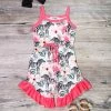 Sydney So Sweet Be Unique Zebra Pink Floral Ruffle Girls Romper Rompers & Jumpsuits