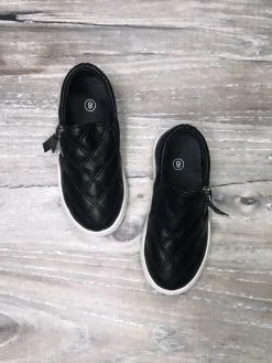 Sydney So Sweet Quilted Black Girls Slip On Sneakers