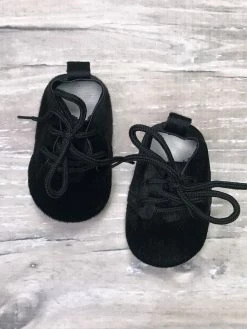 Sydney So Sweet Black Tie Baby Or Toddler Moccasins