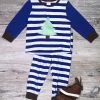 Sydney So Sweet Loungewear, Joggers, & PJ's Blue Stripe Tree Stripe Kids Christmas Pajamas