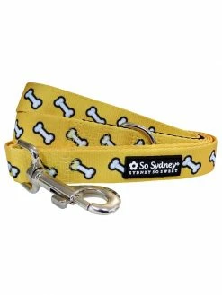 Sydney So Sweet Sweet Pup Dog Bone Black & Yellow Cute Designer Dog Leash