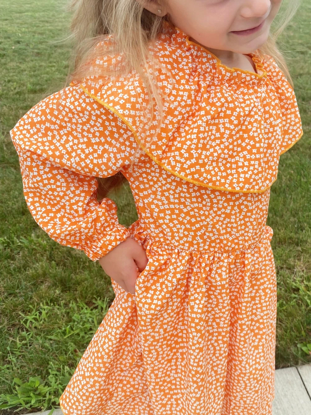 Sydney So Sweet Dresses & Skirt Sets Bright Orange Ditsy Floral Ruffle Girls Dress 3 Sydney So Sweet Dresses & Skirt Sets Bright Orange Ditsy Floral Ruffle Girls Dress