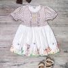 Sydney So Sweet Dresses & Skirt Sets Bunny Garden & Friends Brown Gingham Ruffle Girls Easter Spring Dress