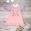 Sydney So Sweet Dresses & Skirt Sets Bunny Rainbow Vibes Stripe Pink Ruffle Girls Jumper Dress